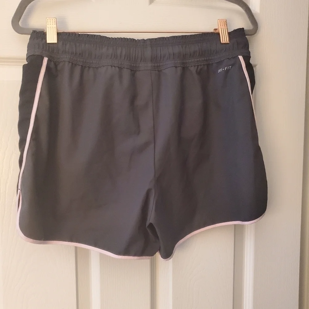 Nike Grey and Black Shorts Pink Accents Sz M